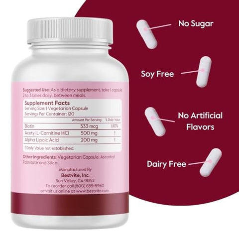 Acetyl L-Carnitine 500mg – Potencialize sua energia e queime gordura - BESTVITE