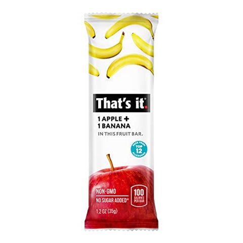 That's it. - Barra de Frutas 100% Natural de Maçãs e Bananas da That’s It Nutrition, Paleo para Crianças – 50g