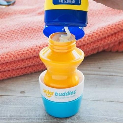 Aplicador de Protetor Solar Solar Buddies – Rosa Único – Roll on Reutilizável Livre de BPA com Esponja, FPS, Protetor Solar