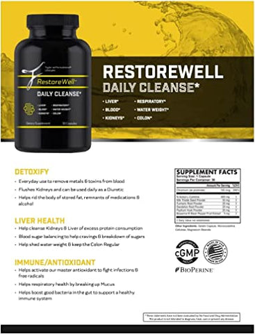 Restorefull - RestoreWell Daily Cleanse – Purify: Limpeza Diária para Restaurar e Purificar – 100% Natural e Eficaz