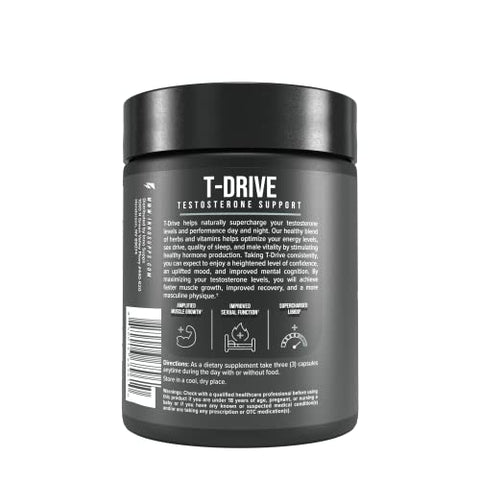 T-Drive: Impulsionador de Testosterona para Aumentar o Crescimento Muscular | KSM-66 Ashwagandha, Boro, Feno Grego | 90 Cápsulas - InnoSupps