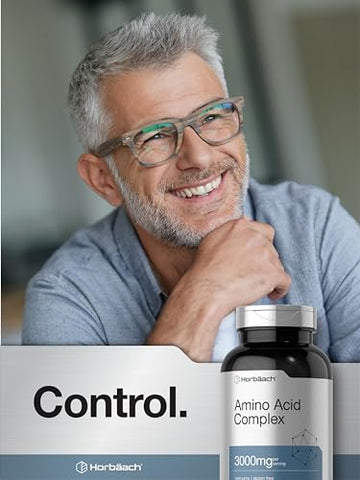 Complexo de Aminoácidos 3000mg | 250 Cápsulas | Sem OGM, Livre de Glúten | Horbäach - Horbäach