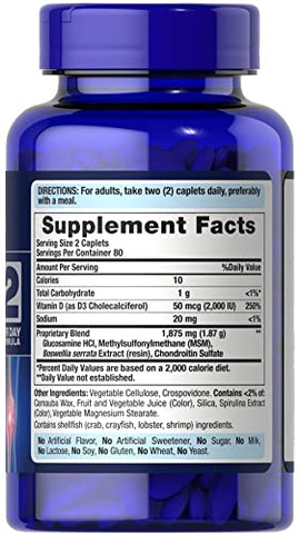 Puritan's Pride - Puritan’s Pride – Glucosamina Condroitina com Vitamina D3, 160 cápsulas – Forte Triplo – Compre Agora!