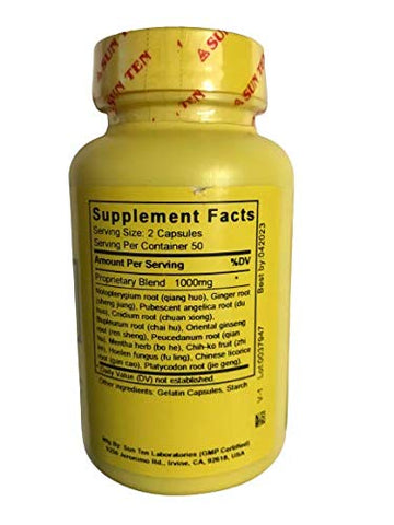 Cápsulas de Fórmula de Ginseng e Mentha (Ren Shen Bai Du San) – 60 cápsulas – 500mg – Marca Sun Ten - Sun Ten