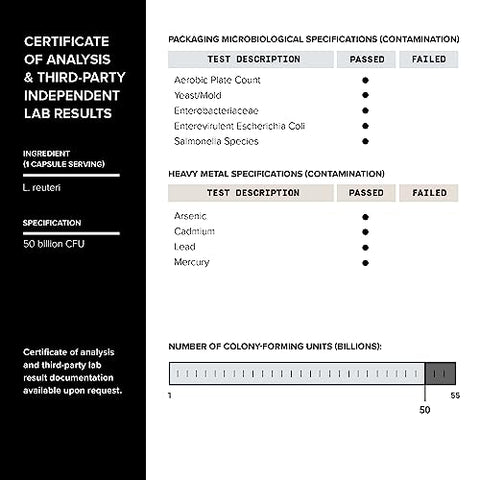 Probiótico Lactobacillus Reuteri 50 Bilhões CFU – 60 Cápsulas Vegetarianas - Toniiq