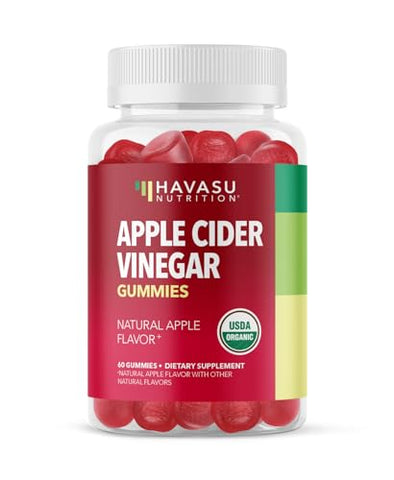HAVASU NUTRITION - Gomas de Vinagre de Maçã Orgânico | ACV Gummies para Apoiar a Saúde Digestiva e a Flora Intestinal | Sabor Natural de Maçã | 60 Gomas Orgânicas, Veganas e Não-OGM de Vinagre de Maçã