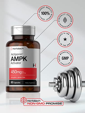 AMPK Ativador Metabólico 450 mg | 60 Cápsulas | Sem GMO, Sem Glúten - Horbäach