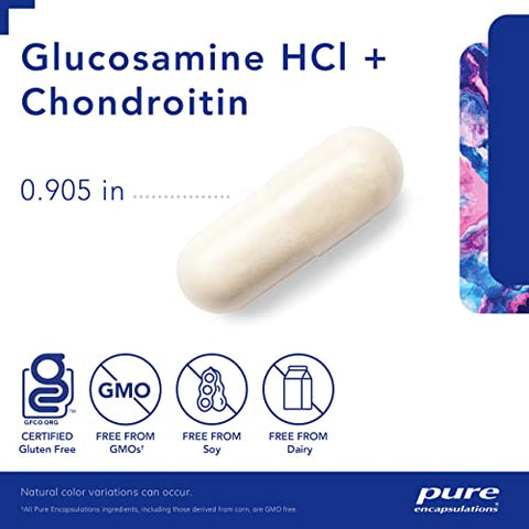 Glucosamina HCl Condroitina | Suporte Dual de Força Hipoalergênico para Mobilidade e Função Saudáveis das Articulações | 120 Cápsulas - Pure Encapsulations
