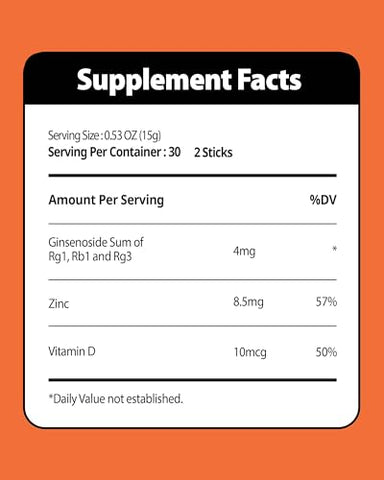 myni - Myni Geléia de Ginseng Panax Coreano (Sabor Laranja, 30 Unidades, 15 Dias) – Suplemento de Extrato de Ginseng Vermelho para Crianças. Estimula a Imunidade, Melhora a Memória