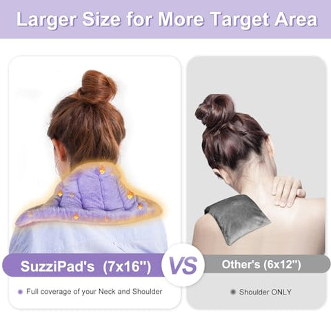 SUZZIPAD - SuzziPad Almofada de Aquecimento para Alívio da Dor, 7×16 Almofadas de Aquecimento para Cólicas, Dor Muscular, Articulações, Pescoço e Ombros, Bolsa de Feijão com Calor Úmido, Compressa Quente, Roxa