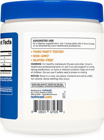 Pó de Colostro 227g, Lactoferrina e Mínimo de 30%% Imunoglobulinas (IgG), do Colostro Bovino, 3g Por Porção, 76 Porções - Nutricost