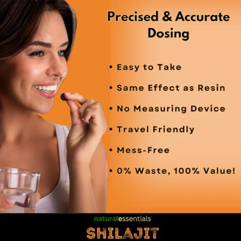 naturalessentials - 36000 Mg Gold Grade Puro Orgânico Himalaia Shilajit Resina Comprimidos, Rico em Ácido Fúlvico