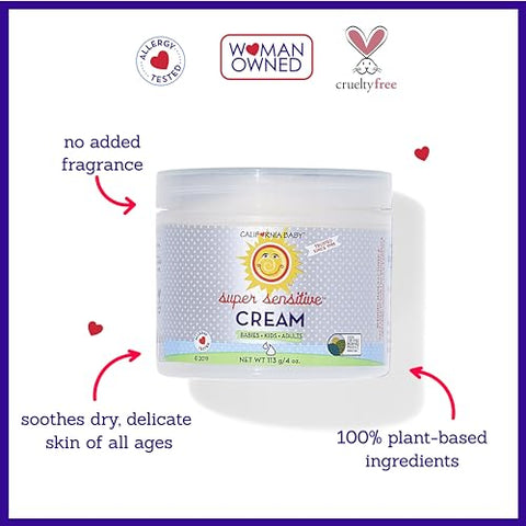 Super Sensitive Cream (Sem Fragrância) | Baseada em Plantas | Amigável para Alergias | Sem Adição de Fragrância | Creme Sensível para Bebês - California Baby
