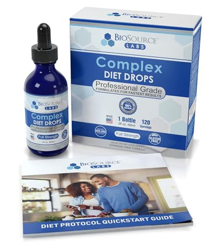 BioSource Labs - Complex Diet Drops – Melhores Gotas Naturais para Gerenciamento de Peso para Homens e Mulheres (1 Frasco, 60 ml) – Fornecimento de 30 Dias