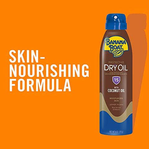 Protetor Solar Spray Bronzeador Banana Boat SPF 15 177ml | Óleo Seco Bronzeador, Óleo Seco Banana Boat SPF 15, Óleo Bronzeador SPF, Óleo Bronzeador Seco Spray, 177ml cada