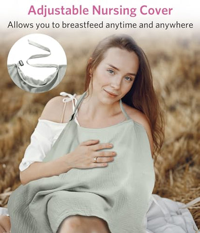 BESTEK - Kit Essencial para Amamentação – Absorventes de Amamentação, Cobertura para Amamentação, Creme para Mamilos, Sacos de Armazenamento de Leite Materno, Bolsas Térmicas para Terapia Quente e Fria, Conjunto de Presente com 40 Peças