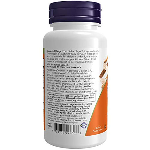 BerryDophilus – 60 Cápsulas (Pacote com 2) – Saúde Digestiva – Probiótico – 120 Cápsulas no Total - NOW Foods