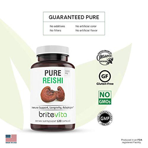 Britevita - Suplemento Alimentar Reishi Puro 120 Cápsulas Veganas – Marca em Destaque