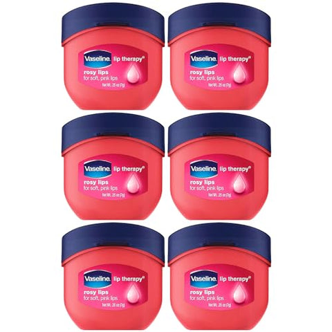 Lip Therapy Rosy Lips Mini – Geléia de Petróleo Pura, Hidratação Avançada, Fragrância de Rosa Leve, Tonalidade Rosa Suave nos Lábios, Mini Geléia de Petróleo Vaseline, Lábios Macios - Vaseline