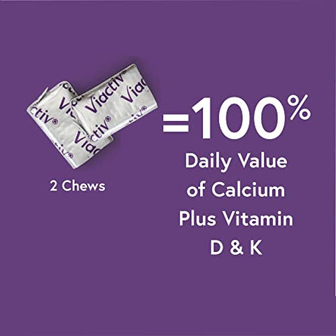 Suplemento de Cálcio com Vitamina D em Pastilhas Macias, Sabor Chocolate ao Leite, 180 Unidades - Viactiv