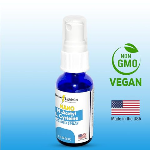 Nano Lightning Nutraceuticals - Nano Lightning NAC – Suplemento Líquido de N-Acetil L-Cisteína, Nanotecnologia para Absorção Rápida, Detox – 30ml