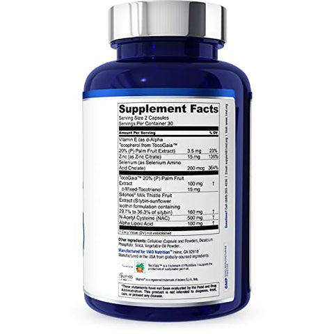 1MD Nutrition - 1MD LiverMD – Suplemento de Suporte ao Fígado | Extrato de Cardo de Leite Siliphos – Altamente Bioacessível, para Suporte ao Fígado | 60 Cápsulas (2-Pack)