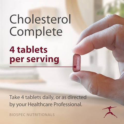 BIOSPEC NUTRITIONALS - Cholesterol Complete – Suporte Natural ao Colesterol para a Saúde Cardiovascular e do Coração* – Arroz de Levedura Vermelha, CO-Q-10, Espinheiro, Magnésio (240 Comprimidos)