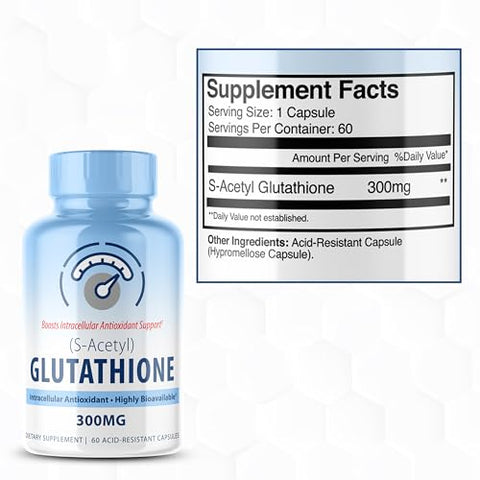 MAXLIFE NATURALS - S-Acetyl L-Glutathione 300mg – Suporte Antioxidante para o Fígado – Marca de Produto