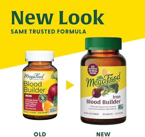 Blood Builder – Aumenta os Níveis de Ferro Clinicamente Comprovado sem Efeitos Colaterais – Suplemento de Ferro para Mulheres com Vitamina C, Vitamina B12 e Ácido Fólico – 60 cápsulas - MegaFood