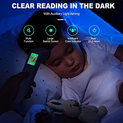 GoodBaby - Termômetro Digital sem Contato para Adultos e Crianças, Preciso e Rápido, Alarme de Febre, Resultado em 1 Segundo, Elegível para FSA HSA, Fácil de Usar, Modo 2 em 1 Cuidados de Saúde
