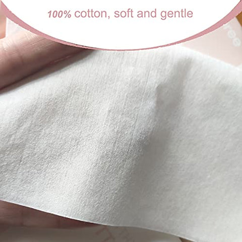 careboree - Toalha de Rosto Descartável Careboree Extra Espessa, Secagem Facial 100% Algodão, Lenços de Algodão sem Fiapos (Pacote com 5)