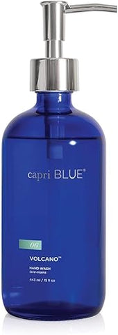 Volcano – Sabonete Líquido Hidratante para as Mãos, Grande – Frasco de Bomba Recarregável em Vidro – Fórmula Vegana – Sem Glúten, Parabenos ou - Capri Blue