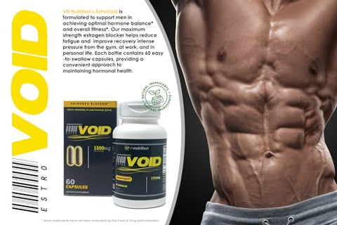 ESTROVOID | Bloqueador de Estrogênio para Homens | 1500mg Inibidor Natural Máximo de Aromatase* c/ DIM, Longjack, Ashwagandha, Eleuthero, Cordyceps, Rhodiola | Potência Máxima | - VH Nutrition