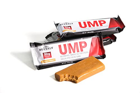 UMP Barras de Alta Proteína – Amêndoa e Mel, 20g de Proteína, 8g de Fibra. Ingredientes Gourmet Naturais. Barra Livre de Soja, 12 Unidades - Beverly International