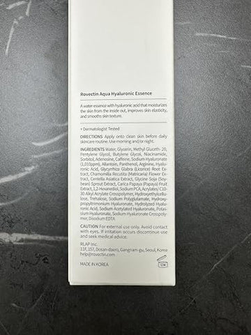 Aqua Hyaluronic Essence – Loção Ativadora (Tratamento Facial) – Tônico Facial de Ácido Hialurônico em 7 Camadas com Niacinamida – 7g - ROVECTIN