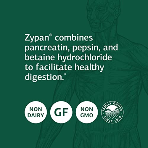 Standard Process Inc. - Standard Process Zypan – Suplemento de Suporte à Saúde Digestiva – HCI com Pancreatina, Betaina Hidroclorídrica – 60 cápsulas