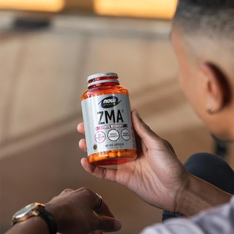 Sports Nutrition ZMA – Absorção Aprimorada, Recuperação Esportiva, 180 Cápsulas - NOW Foods
