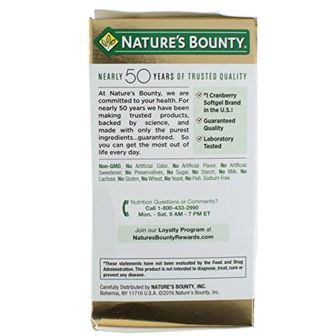 Nature's Bounty - Nature’s Bounty Cranberry Suplemento Alimentar 60 Cápsulas Gelatinosas (Embalagem com 12) – Marca Nature’s Bounty