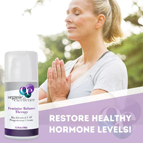 Creme Orgânico de Yam Selvagem da Organic Excellence para Equilíbrio Hormonal, Creme Natural de Progesterona Bio-identical de Yam Selvagem para Mulheres, para TPM, Perimenopausa, Menopausa, 100g