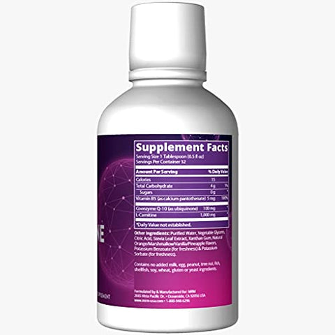 Nutrition CoQ-10 L-Carnitine Líquido | Sabor Laranja-Vanilla | Energia Antioxidante | CoQ-10 Naturalmente Derivado | 32 Porções - MRM