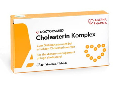 DOCTORSMED - Cholesterin Komplex | 30 Comprimidos Veganos | Suplemento para Manter Níveis de Colesterol | Extrato de Arroz Vermelho com Monacolina K | Sem Glúten, Sem Lactose | Fabricado na Europa