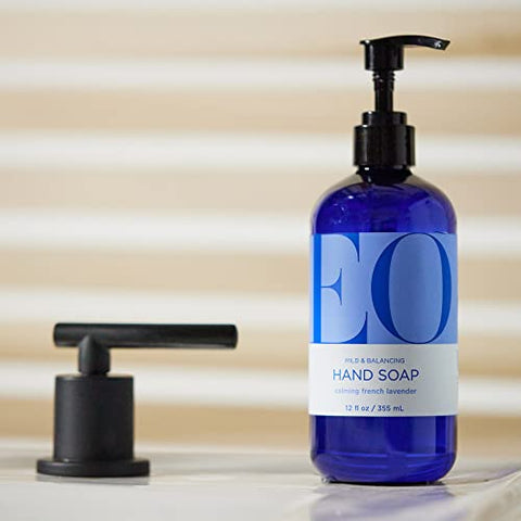 Sabonete Líquido para as Mãos, 354 ml (Pacote com 3), Lavanda Francesa, Limpeza Suave à Base de Plantas Orgânicas com Óleos Essenciais Puros - EO