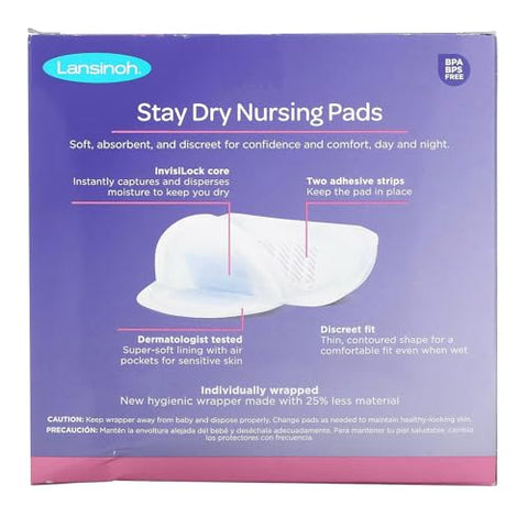 Absorventes Descartáveis Stay Dry para Amamentação, 108 Unidades – Marca Lansinoh - Lansinoh