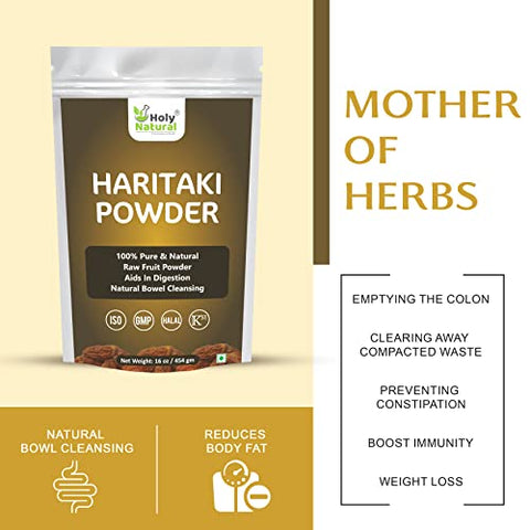 Holy Natural - The Wonder of World - Pó de Haritaki Sem Sementes – 454g I Natural, Excelente para o Intestino e Digestão