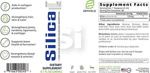 Zemvelo - Silício Líquido Iônico – Cabelo, Pele | Marca: Hair, Skin | 100ml