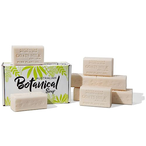 Australian Botanical Soap - Sabonete Botânico Australiano Leite de Cabra e Óleo de Soja Triplo-Moído, 8 Barras – Embalagem Pode Variar