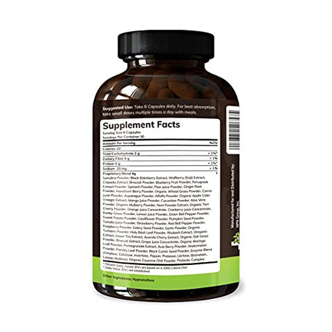 Texas SuperFood - Original Superfood Capsules – Reds and Greens, Suplemento Alimentar Natural, Sem Transgênicos, Sem Glúten, Vegano, Sem Soja, 180 Cápsulas