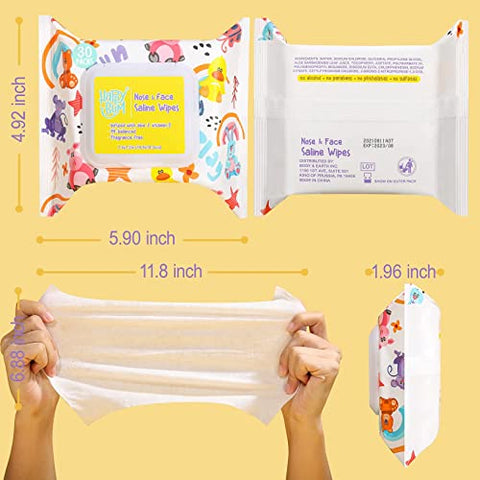Lenços Umedecidos para Bebês, 180 Unidades, Sem Perfume, 18,8 x 18,3 cm, Hidratantes e Refrescantes, Uso Multiuso, Ideal para Viagens - HAPPY BUM