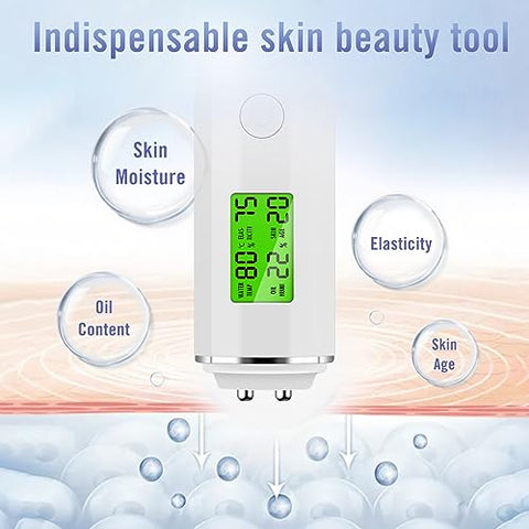 VOOADA - Analisador de Conteúdo de Óleo de Pele Digital de Precisão LCD, Testador de Umidade Monitor de Pele, Ferramenta de Cuidados Faciais para Salão de Beleza Presente para Mulheres