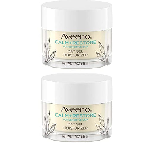 Calm Restore Gel Facial Hidratante para Pele Sensível, Creme Gel Leve Hidratante Facial com Aveia Prebiótica e Matricária, Hipoalergênico, Sem Fragrância – 50g - Aveeno